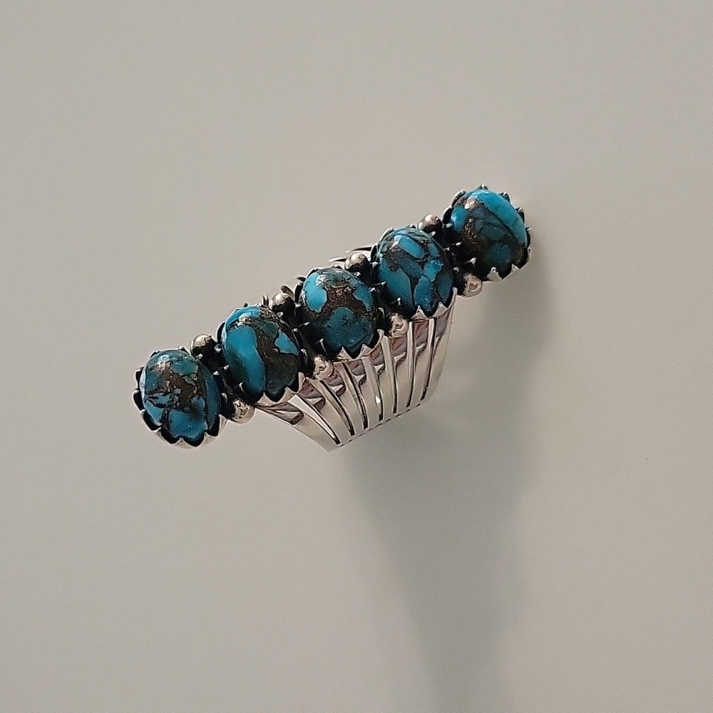 Sterling and copper infused turquiose